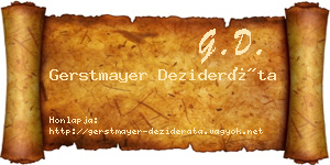 Gerstmayer Dezideráta névjegykártya